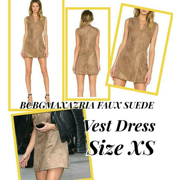 BCBGMaxAzria Dresses & Skirts - BCBGMAXAZRIA xs Faux Suede Vest Dress